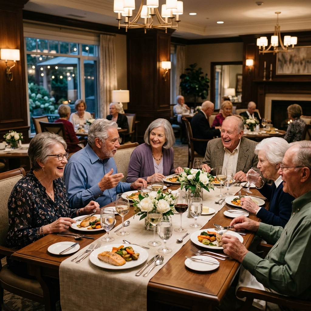 Caregiver helping a senior resident